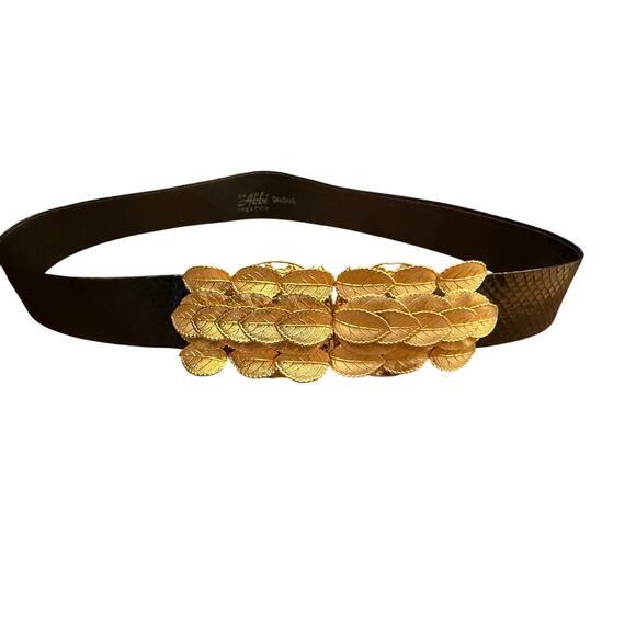 VTG Abbe Creation Gold Leaf Belt Fits 30 inch waist - Picture 1 of 5
